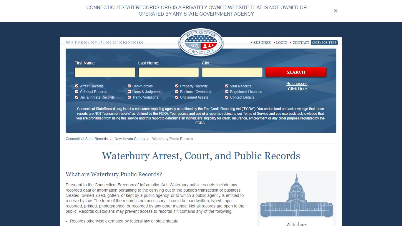 Waterbury Arrest and Public Records - StateRecords.org